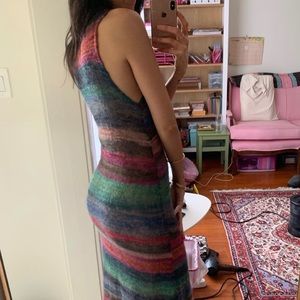 Free People Semi-Sheer Rainbow Sweater Dress